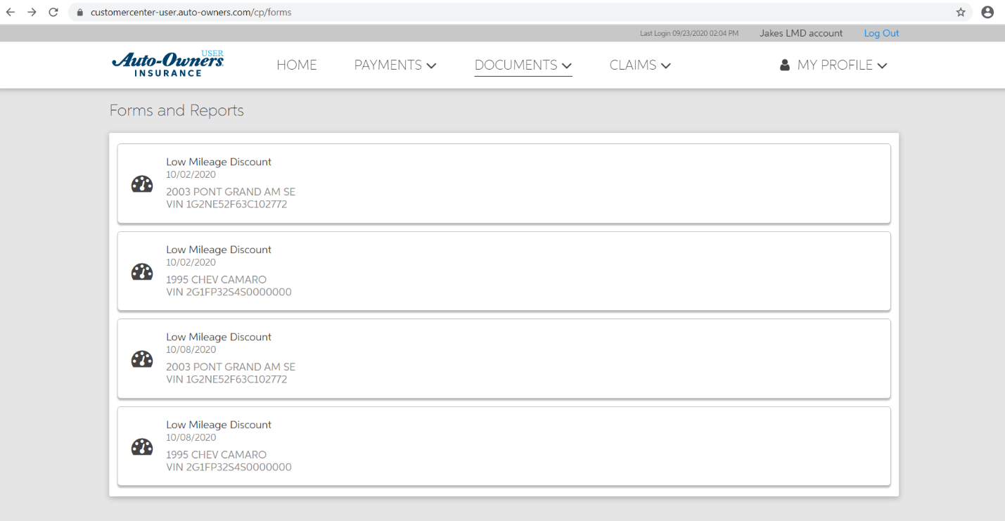 Forms and Reports Page
