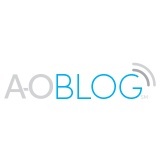 An illustration that reads a-o blog in blue and grey colors.	