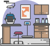Veterinary examination room